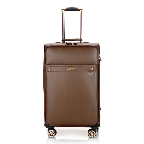 women retro 20/24 inch pu rolling luggage men spinner large capacity travel bag trolley suitcases on wheels 
women retro 20/24 inch pu rolling luggage men spinner large capacity travel bag trolley suitcases on wheels