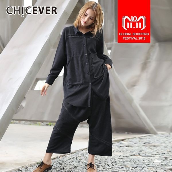 chicever autumn two piece set lapel long sleeve female blouse women elastic high waist harem pants women's suit fashion new, White
chicever autumn two piece set lapel long sleeve female blouse women elastic high waist harem pants women's suit fashion new, White