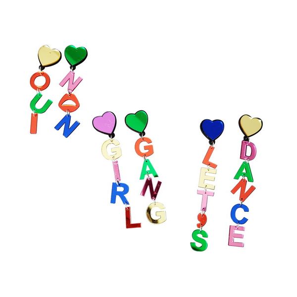 new color change acrylic funny drop earrings english letter let us dance girl gang dangle earrings french fun brincos for women, Silver
new color change acrylic funny drop earrings english letter let us dance girl gang dangle earrings french fun brincos for women, Silver