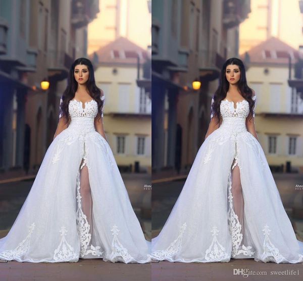 said ahamad 2020 wedding dress bridal gowns appliques long sleeves side split dress saudi arabia robes de mariée, White
said ahamad 2020 wedding dress bridal gowns appliques long sleeves side split dress saudi arabia robes de mariée, White