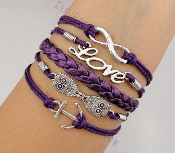 infinity love owls and anchor charm bracelets in silver 9colors friendship christmas gift 20pcs lot hy1010, Golden;silver
infinity love owls and anchor charm bracelets in silver 9colors friendship christmas gift 20pcs lot hy1010, Golden;silver