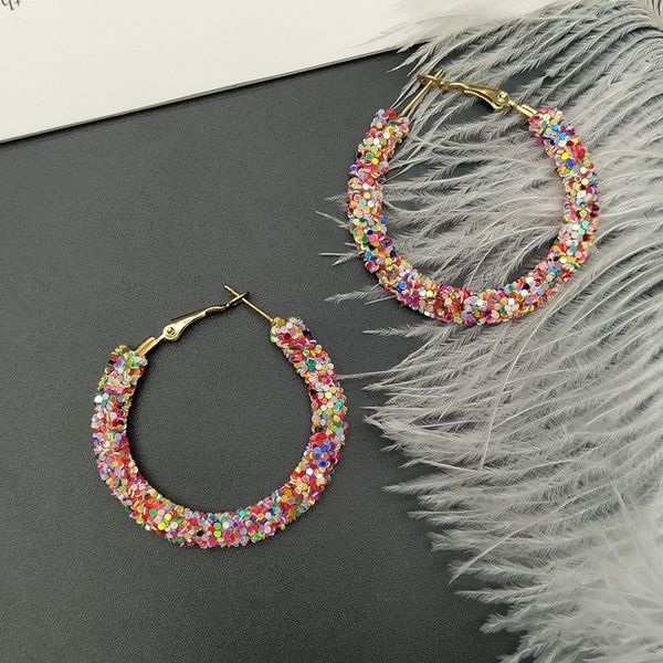 shiny charm hoop earrings new fashion bright round geometric earrings women's jewelry wholesale dropshipping, Golden;silver
shiny charm hoop earrings new fashion bright round geometric earrings women's jewelry wholesale dropshipping, Golden;silver