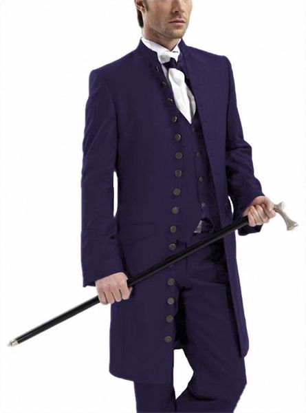 costume men's 3 pieces stylish gothic stand collar suits set wedding steampunk long blazer jacket for banquet party cosplay, White;black
costume men's 3 pieces stylish gothic stand collar suits set wedding steampunk long blazer jacket for banquet party cosplay, White;black