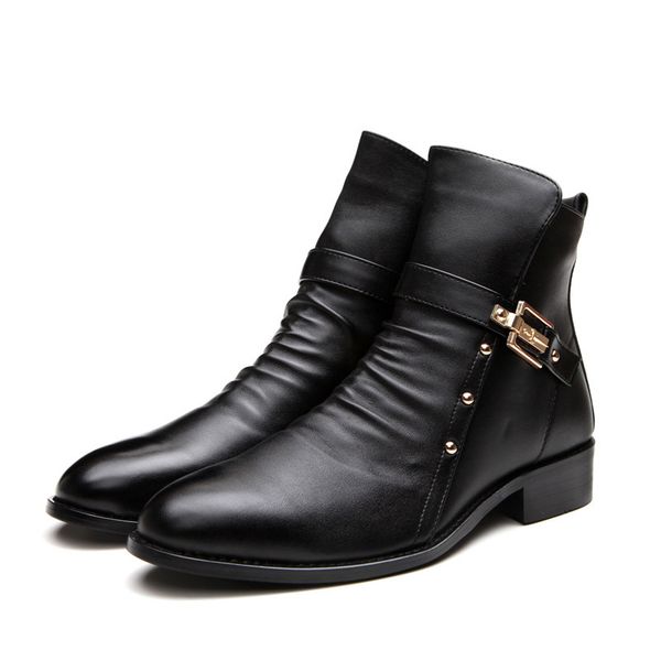 2019 Autumn Winter Shoes Men Genuine Leather Ankle Boots Fashion Rivets Men's Boots Warm Plush for Cold Winter, Black
2019 Autumn Winter Shoes Men Genuine Leather Ankle Boots Fashion Rivets Men's Boots Warm Plush for Cold Winter, Black