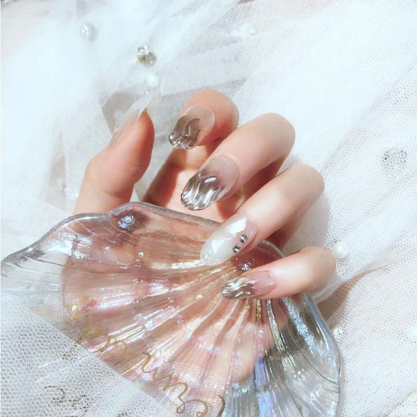 24pcs exquisite charming wave summer style artificial art nails shiny diamante round head full cover false nail with glue, Red;gold
24pcs exquisite charming wave summer style artificial art nails shiny diamante round head full cover false nail with glue, Red;gold