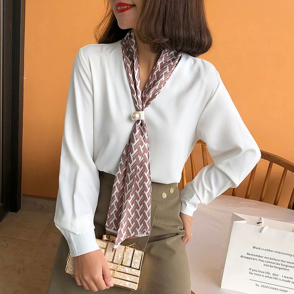 ladies shirt women's 2020 spring new style loose-fit long sleeve elegant neckerchief white blouse office blouse women blusa
ladies shirt women's 2020 spring new style loose-fit long sleeve elegant neckerchief white blouse office blouse women blusa