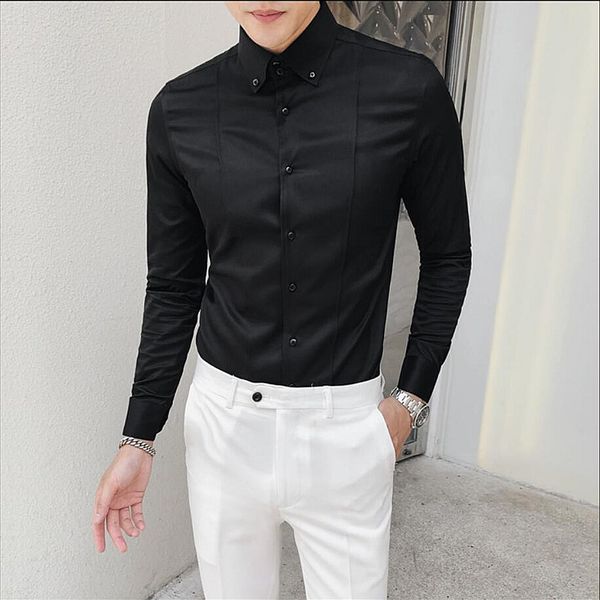 new fashion men long sleeve shirt solid slim fit male social casual business white black dress shirt wedding shirts
new fashion men long sleeve shirt solid slim fit male social casual business white black dress shirt wedding shirts