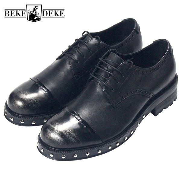 black real leather derby shoes men lace up rivet cowhide platform shoes office party wedding dress zapatos 34-45
black real leather derby shoes men lace up rivet cowhide platform shoes office party wedding dress zapatos 34-45