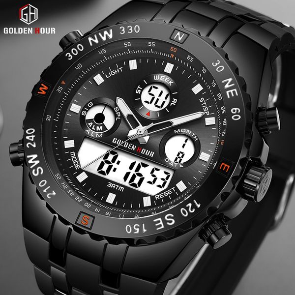 relogio masculino mens luxury watches fashion sports analogue digital dual time waterproof chronograph male clock reloj hombre, Slivery;brown
relogio masculino mens luxury watches fashion sports analogue digital dual time waterproof chronograph male clock reloj hombre, Slivery;brown