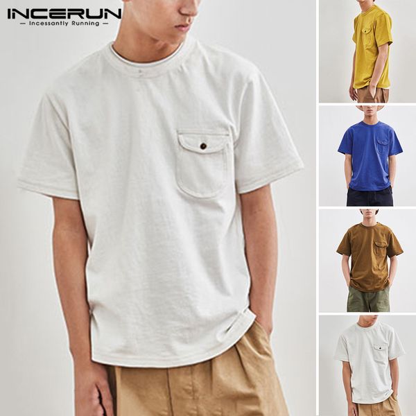 incerun summer men basic t shirt man round neck solid color pockets breathable mens short sleeve t-shirts streetwear camisa 5xl, White;black
incerun summer men basic t shirt man round neck solid color pockets breathable mens short sleeve t-shirts streetwear camisa 5xl, White;black