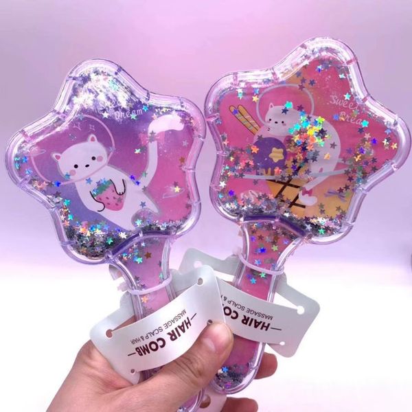 creative unicorn star sequins quicksand comb anti-knotted massage comb children's cartoon comb kawaii cute lovely hair brush for girls, Silver
creative unicorn star sequins quicksand comb anti-knotted massage comb children's cartoon comb kawaii cute lovely hair brush for girls, Silver