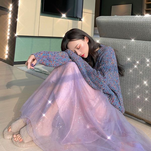 two piece dress spring autumn women sets retro loose sweater + mesh skirt sweet pink outfits two-piece suit fashion midi clothes, White
two piece dress spring autumn women sets retro loose sweater + mesh skirt sweet pink outfits two-piece suit fashion midi clothes, White