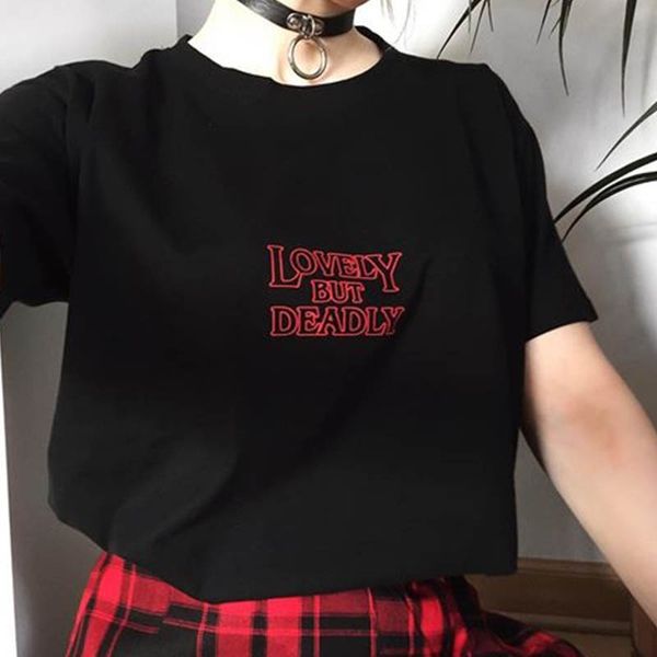 lovely but deadly graphic tee cool graphic tee tumblr fashion funny t-shirt men women grunge casual cotton causal shirts, White
lovely but deadly graphic tee cool graphic tee tumblr fashion funny t-shirt men women grunge casual cotton causal shirts, White