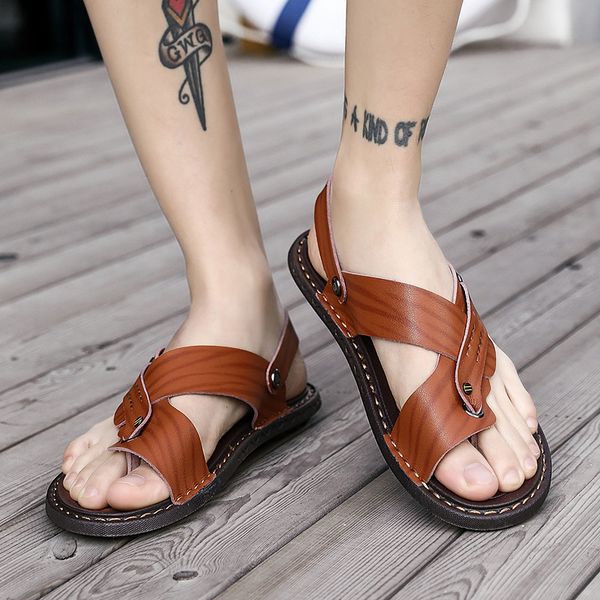 men slides cowhide genuine leather slippers summer beach shoes large size men shoes 45 flip flops 46 47, Black
men slides cowhide genuine leather slippers summer beach shoes large size men shoes 45 flip flops 46 47, Black