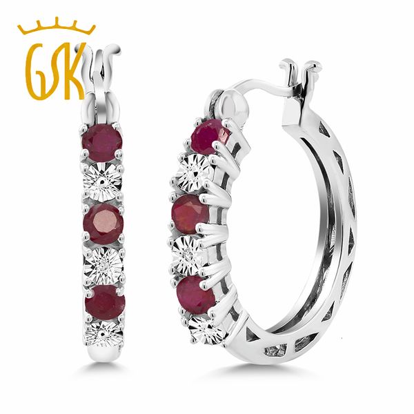 gemstoneking ruby & white diamond accent 925 sterling silver eternity hoop earrings for women real silver earing fine jewelry cj191203, Golden
gemstoneking ruby & white diamond accent 925 sterling silver eternity hoop earrings for women real silver earing fine jewelry cj191203, Golden