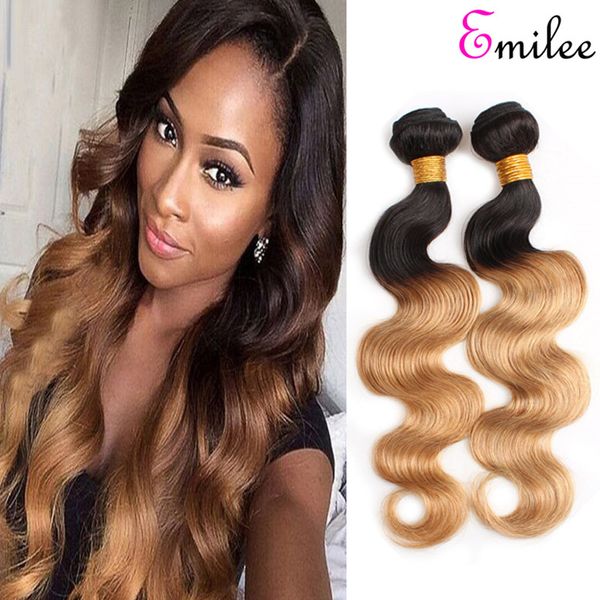 emilee peruvian ombre hair body wave bundles 2 tone virgin hair weave t1b/27 ombre hair bundles can buy 3/4 bundles, Black 
emilee peruvian ombre hair body wave bundles 2 tone virgin hair weave t1b/27 ombre hair bundles can buy 3/4 bundles, Black