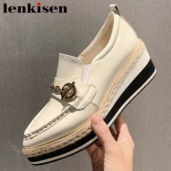 lenkisen classic colors natural leather pointed toe high heels wedges shoes women metal decorations fashion spring pumps l12, Black
lenkisen classic colors natural leather pointed toe high heels wedges shoes women metal decorations fashion spring pumps l12, Black