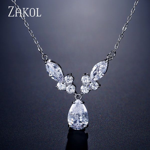 zakol brand design unique water drop zirconia crystal pendant necklaces for elegant women fashion bridal jewelry fsnp2110, Silver
zakol brand design unique water drop zirconia crystal pendant necklaces for elegant women fashion bridal jewelry fsnp2110, Silver