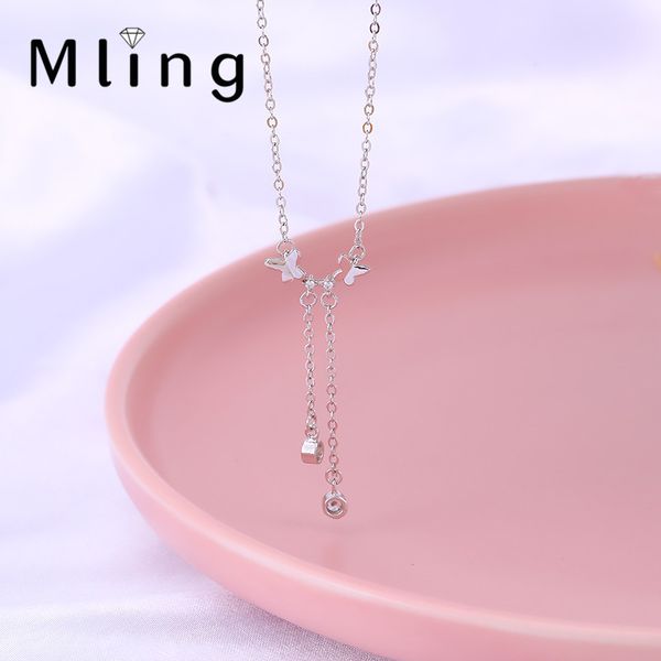 mling new cute bow pendant necklace for woman simple temperament clavicle chain girl party jewelry accessories anniversary gifts, Silver
mling new cute bow pendant necklace for woman simple temperament clavicle chain girl party jewelry accessories anniversary gifts, Silver