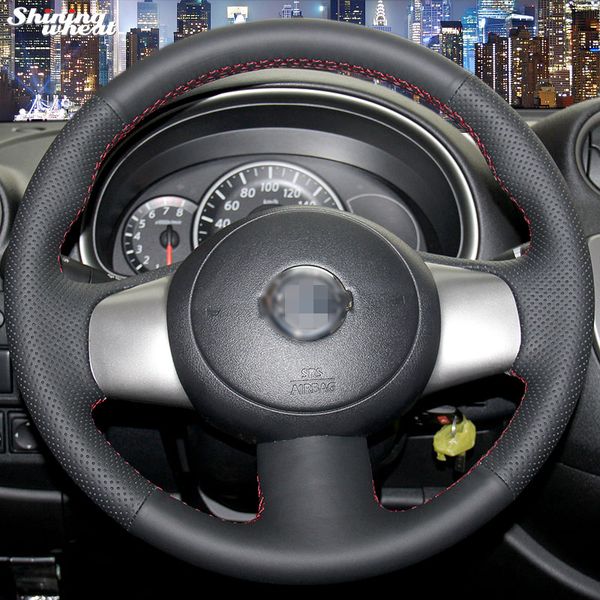 shining wheat hand-stitched black leather steering wheel cover for march sunny versa 2013 almera
shining wheat hand-stitched black leather steering wheel cover for march sunny versa 2013 almera