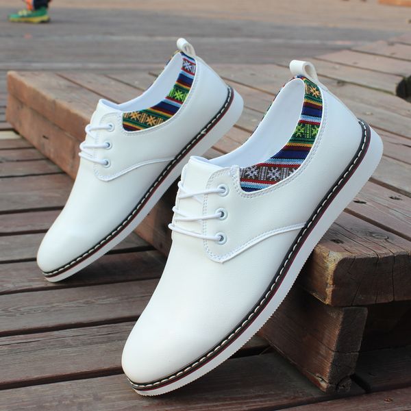 spring summer men shoes breathable lace-up men's casual shoes pu leather flat comfortable white sneakers zapatos hombre, Black
spring summer men shoes breathable lace-up men's casual shoes pu leather flat comfortable white sneakers zapatos hombre, Black