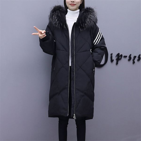 2019 winter large size cotton jacket women medium long coat with fur collar hooded women overcoat thick warm outerwear jiu157, Black
2019 winter large size cotton jacket women medium long coat with fur collar hooded women overcoat thick warm outerwear jiu157, Black