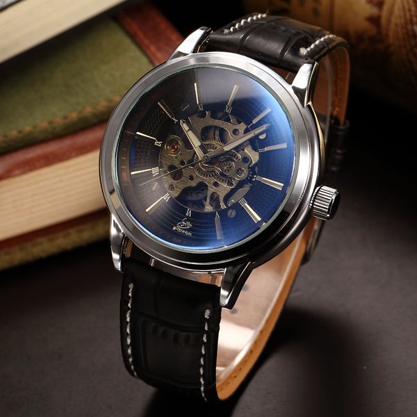 automatic mechanical clock men leather band male wristwatch elegant men's business dress watch skeleton steampunk montre homme, Slivery;brown
automatic mechanical clock men leather band male wristwatch elegant men's business dress watch skeleton steampunk montre homme, Slivery;brown
