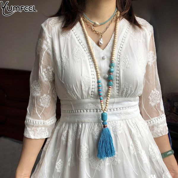 yumfeel boho bohemian long necklace women handmade tassels stones wood beaded jewlery necklaces, Silver
yumfeel boho bohemian long necklace women handmade tassels stones wood beaded jewlery necklaces, Silver