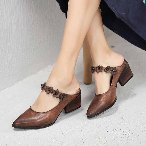 women's sandals summer shoes platform ootwear wedge women leather mules 5 cm high heels pointed toe women spring, Black
women's sandals summer shoes platform ootwear wedge women leather mules 5 cm high heels pointed toe women spring, Black