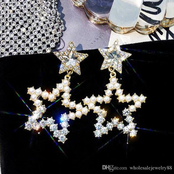 wholesale hollow star dangle drop earrings 14k gold crystal pearl eardrop 925 silver needle earrings women girl party jewelry accessory, Gray
wholesale hollow star dangle drop earrings 14k gold crystal pearl eardrop 925 silver needle earrings women girl party jewelry accessory, Gray
