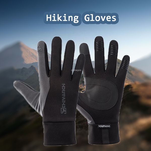 full finger waterproof hiking gloves mount climbing touch screen riding gloves men women cycling skiing camping motocycle glove, Black