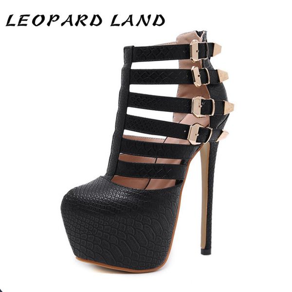 leopard land 2019 new roman-style high-heel belt buckle high heels stage catwalk high-heel sandals ankle boots for women jxq, Black
leopard land 2019 new roman-style high-heel belt buckle high heels stage catwalk high-heel sandals ankle boots for women jxq, Black