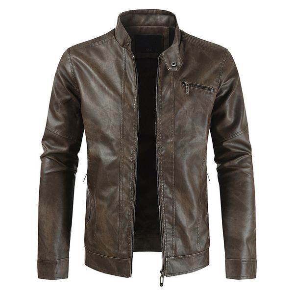 2019 autumn new style men solid color fashion pu leather stand collar casual coat men's wear dl339, Black
2019 autumn new style men solid color fashion pu leather stand collar casual coat men's wear dl339, Black