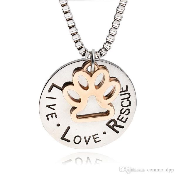 new cute live love rescue lettering pendant necklace animal cat dog paw print personalized necklace for women&men s fashion jewelry, Silver
new cute live love rescue lettering pendant necklace animal cat dog paw print personalized necklace for women&men s fashion jewelry, Silver