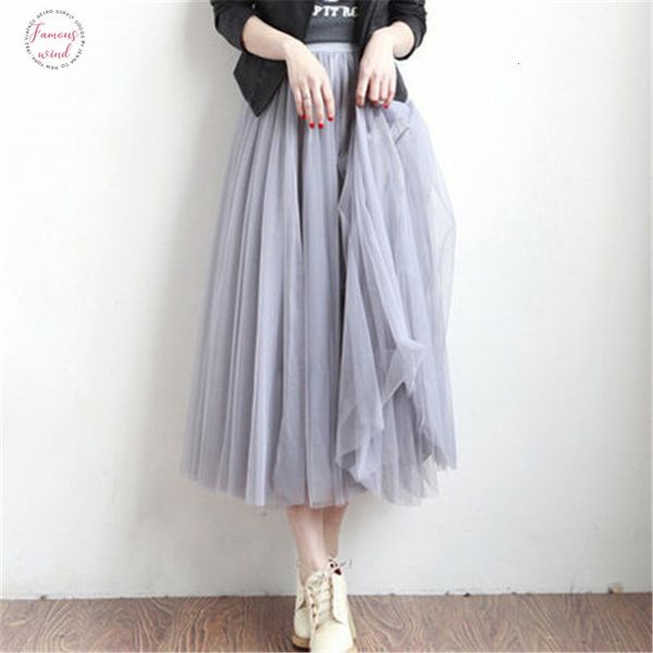 vintage tulle skirts womens 2017 black gray white elastic high waist pleated tutu midi skirt female mid calf solid skirt 
vintage tulle skirts womens 2017 black gray white elastic high waist pleated tutu midi skirt female mid calf solid skirt