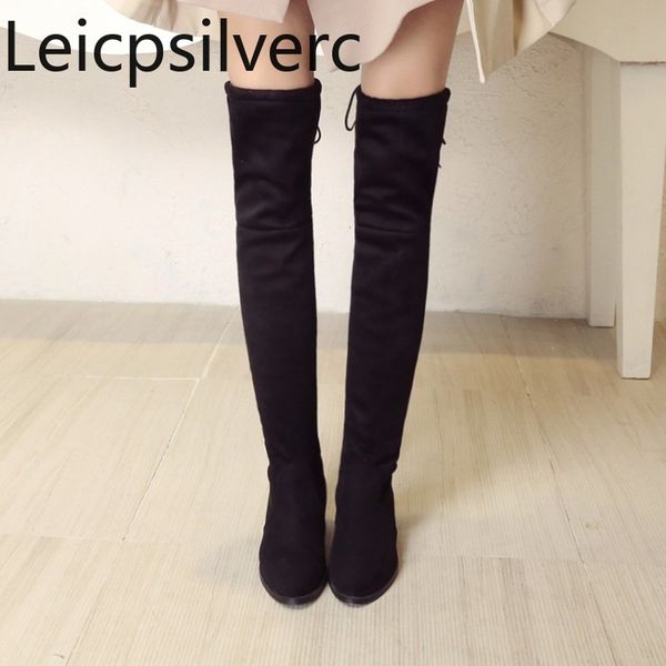 women's boots autumn and winter the new fashion round head lace-up thick heel low-heeled high tube women's shoes plus size 33-43, Black
women's boots autumn and winter the new fashion round head lace-up thick heel low-heeled high tube women's shoes plus size 33-43, Black