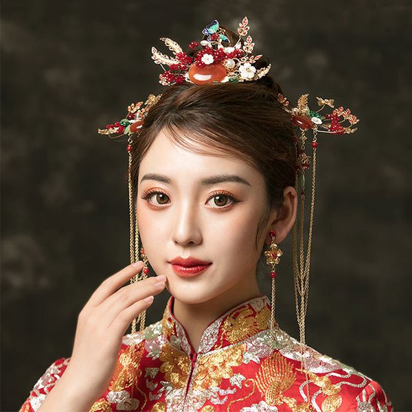 2019 new chinese ancient costume step shake rockhopper bride headdress queen red suit antique bride hair accessories, Golden;white
2019 new chinese ancient costume step shake rockhopper bride headdress queen red suit antique bride hair accessories, Golden;white