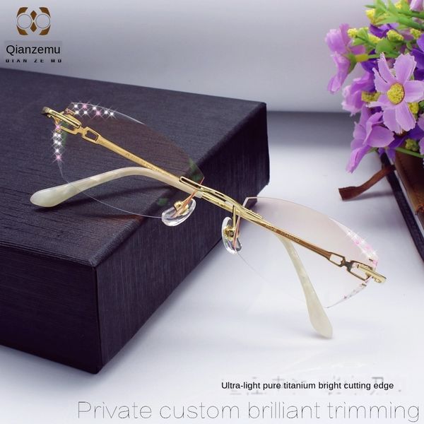 pure cutting women's less myopia glasses pure titanium glasses frame titanium frame, Silver
pure cutting women's less myopia glasses pure titanium glasses frame titanium frame, Silver