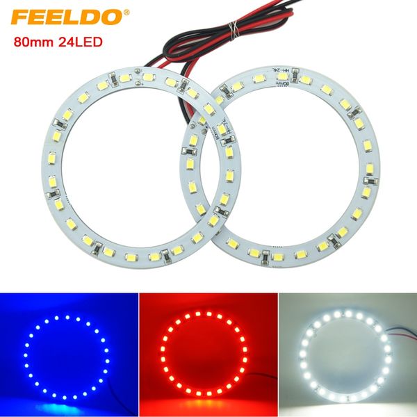 feeldo 2pcs 80mm car angel eyes 1210/3528 24smd led headlight halo ring angel eye lighting white red blue
feeldo 2pcs 80mm car angel eyes 1210/3528 24smd led headlight halo ring angel eye lighting white red blue