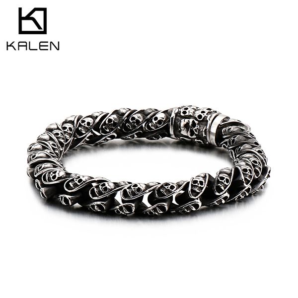 punk 23cm long skull bracelets for men stainless steel multi skeleton charm link chain brecelets male gothic jewelry 2019, Black
punk 23cm long skull bracelets for men stainless steel multi skeleton charm link chain brecelets male gothic jewelry 2019, Black