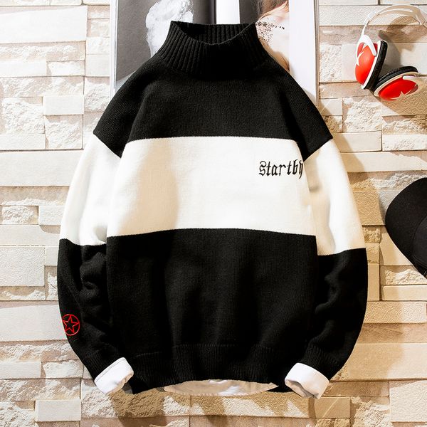 thick warm sweater men 2019 new winter patchwork turtleneck pullover men long sleeve slim fit mens christmas sweaters j682, White;black
thick warm sweater men 2019 new winter patchwork turtleneck pullover men long sleeve slim fit mens christmas sweaters j682, White;black