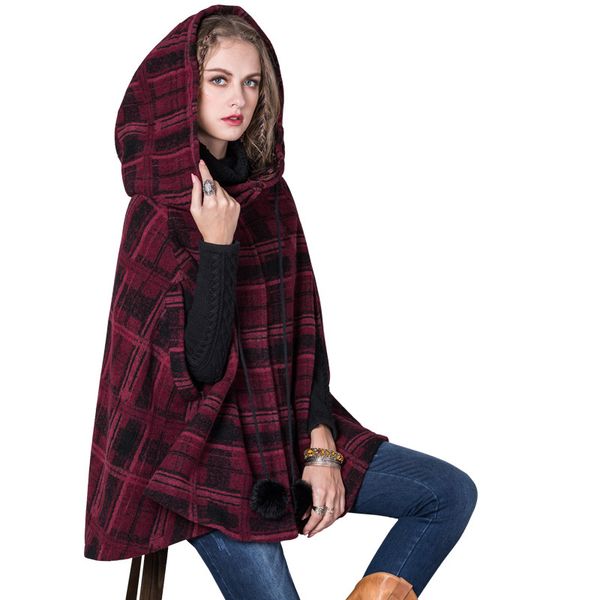 wool & blends wool coat women coat regular plaid hollow out hooded covered button cloak wine red mx273, Black
wool & blends wool coat women coat regular plaid hollow out hooded covered button cloak wine red mx273, Black