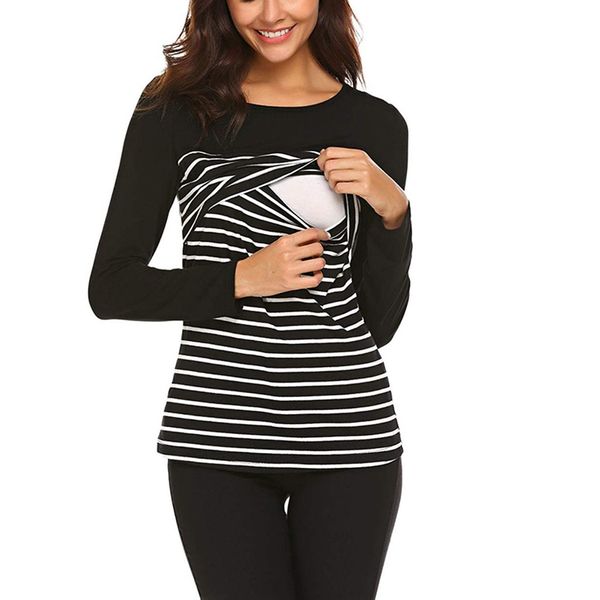 breastfeeding clothes women maternity t-shirt long sleeve striped printed nursing maternity pregnant clothes women t-shirts, White
breastfeeding clothes women maternity t-shirt long sleeve striped printed nursing maternity pregnant clothes women t-shirts, White