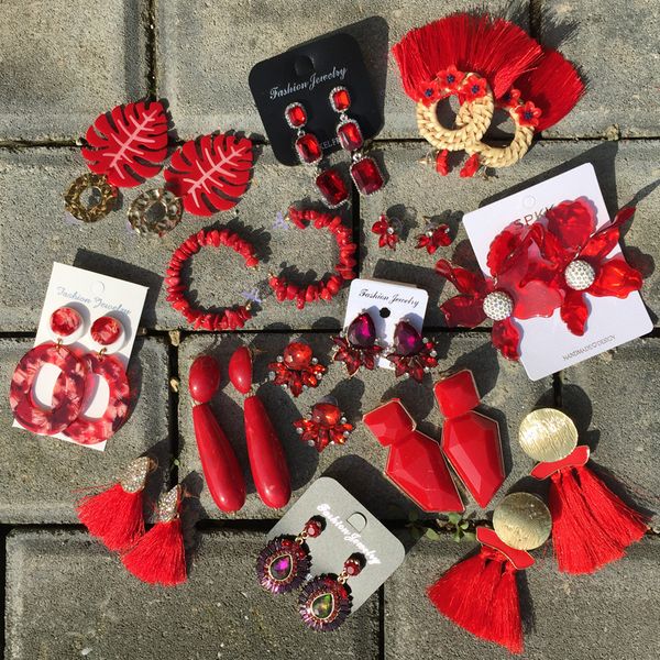 ztech red pendant za earrings 2019 handmade resin flower crystal beads statement bridal earring party dangle drop earrings gift, Silver
ztech red pendant za earrings 2019 handmade resin flower crystal beads statement bridal earring party dangle drop earrings gift, Silver