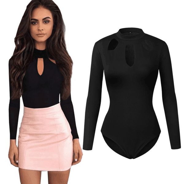 bodysuit women halter jumpsuits turtleneck halter hollow out skinny playsuit black romper female long sleeve body suit femme, Black;white
bodysuit women halter jumpsuits turtleneck halter hollow out skinny playsuit black romper female long sleeve body suit femme, Black;white