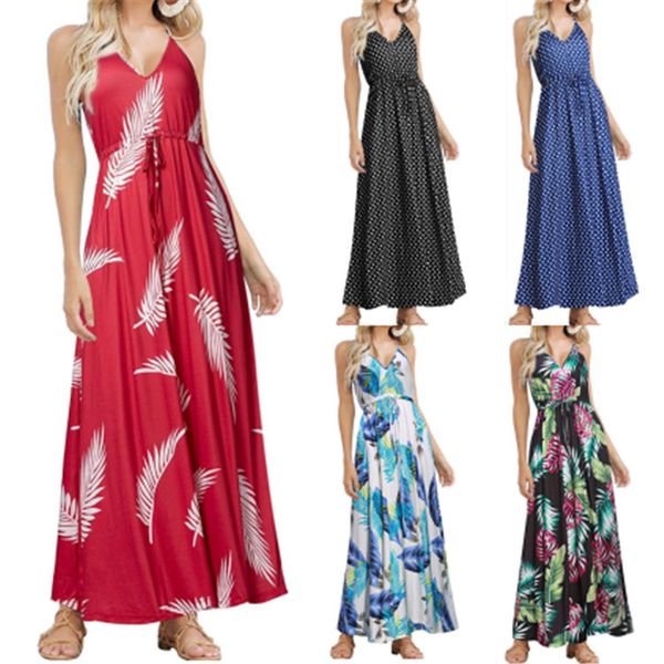 2020 summer women's printed sling dress beach dress, Black;gray
2020 summer women's printed sling dress beach dress, Black;gray