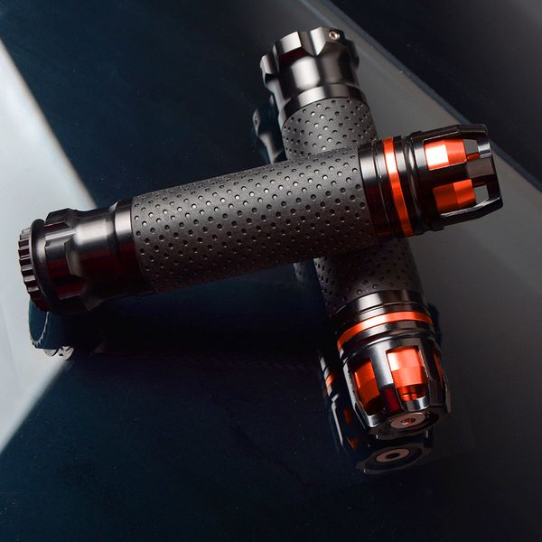 1 pair motorcycle handlebar cnc alloy aluminum rubber gel hand grips for