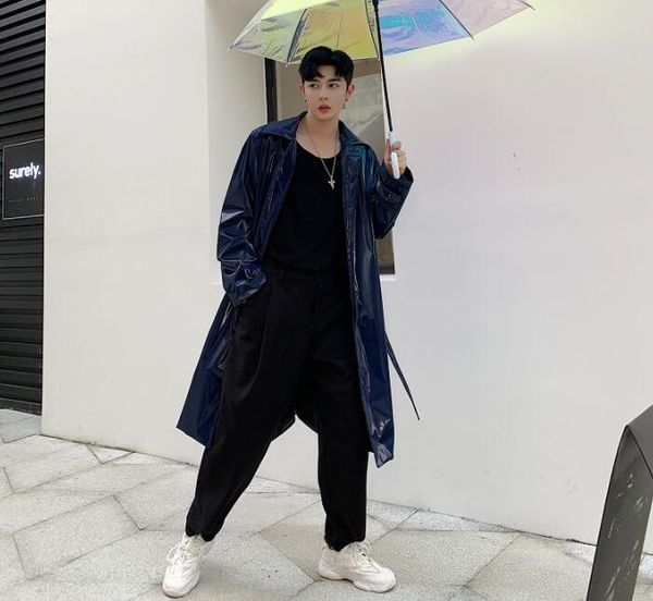 мужские тренчи мужской лацкан глянцевое длинное пальто мужчины свободные ремни одежда slim fit пальто с длинным рукавом 2019 новый дизайнер, Tan;black 
мужские тренчи мужской лацкан глянцевое длинное пальто мужчины свободные ремни одежда slim fit пальто с длинным рукавом 2019 новый дизайнер, Tan;black