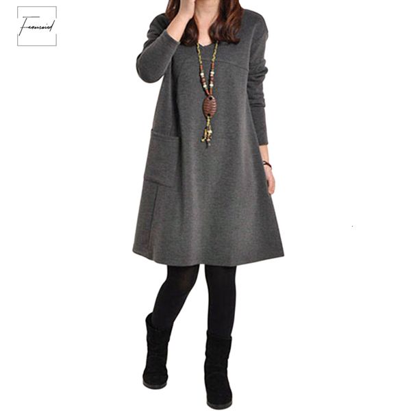 dress autumn spring women dress long sleeve pocket solid o neck party dress vestidos plus size cap sleeve designer clothes, Black;gray
dress autumn spring women dress long sleeve pocket solid o neck party dress vestidos plus size cap sleeve designer clothes, Black;gray