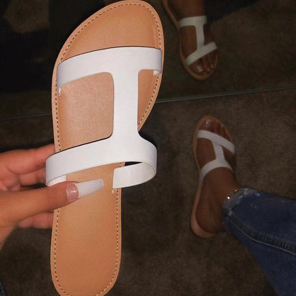 women slippers 2020 new new summer pu leather flat women slides casual outdoor white slippers female sandals beach shoes, Black 
women slippers 2020 new new summer pu leather flat women slides casual outdoor white slippers female sandals beach shoes, Black